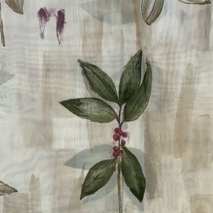 CROSCILL AUTUMN LEAVES SHEER SCARF VALANCE PANEL CURTAIN FABRIC 62 X 208